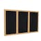 Ghent Enclosed Bulletin Board, 3 Door, Rcycl, Oak Frame, 3 ft H x 6 ft W, Black PW33672TR-BK - alternate 1